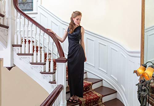 Image of Alex Evenings Women's Slimming Long Side Ruched Dress with Cascade Ruffle Skirt