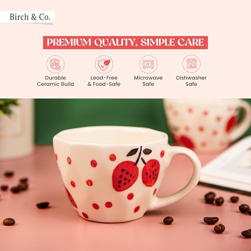 Image of Cups & Mugs - Coffee Mugs Set of 2 - Tea Cup - Ceramic Coffee Cup, Elegant Gift Pack, Microwave and Dishwasher Safe, Stylish Modern Design for Home & Office,RedRush Cup