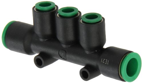 Legris 3304 60 56 Nylon Push-to-Connect Fitting, Multiple Tee with Mounting Holes, 3/8" x 1/4" Tube OD
