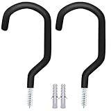 AIGLEROUGE 8-inch Heavier Duty Bike Storage Hooks Set, Heavier Duty Large Screw Hooks,Utility Tool Hanger （2Pack)
