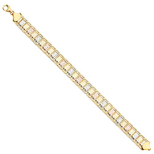 14k REAL Tri Color Gold Fancy Bracelet - 7.5"2