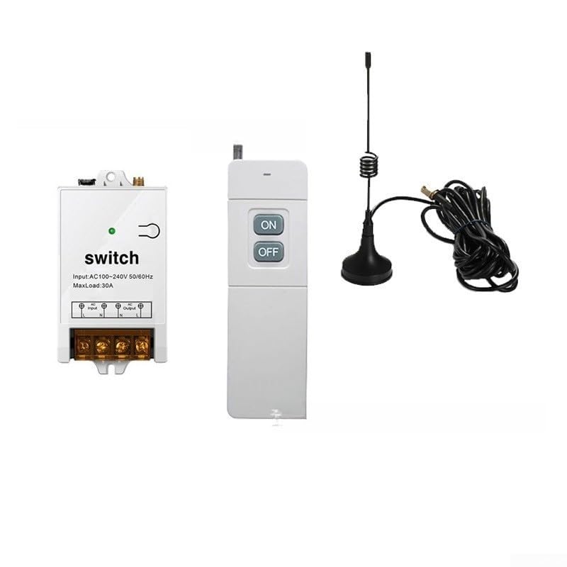 Relais sans fil 433 MHz 30A commutateur longue portée pour pompe et moteur