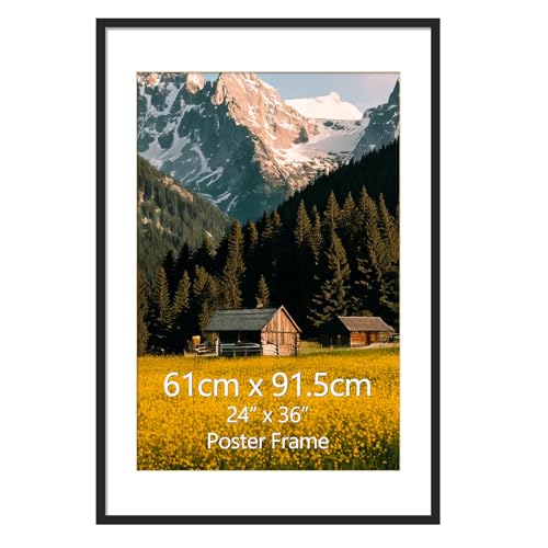 EYMPEU Bilderrahmen 61 x 91 5 cm 1 Stück Posterrahmen für die Wand geeignet für Büros und Wohnungen Schwarz