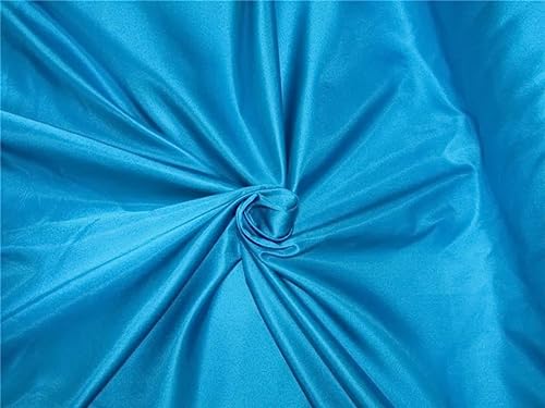 Tissu satin hollandais en soie 66 momme bleu turquoise largeur 137,2 cm