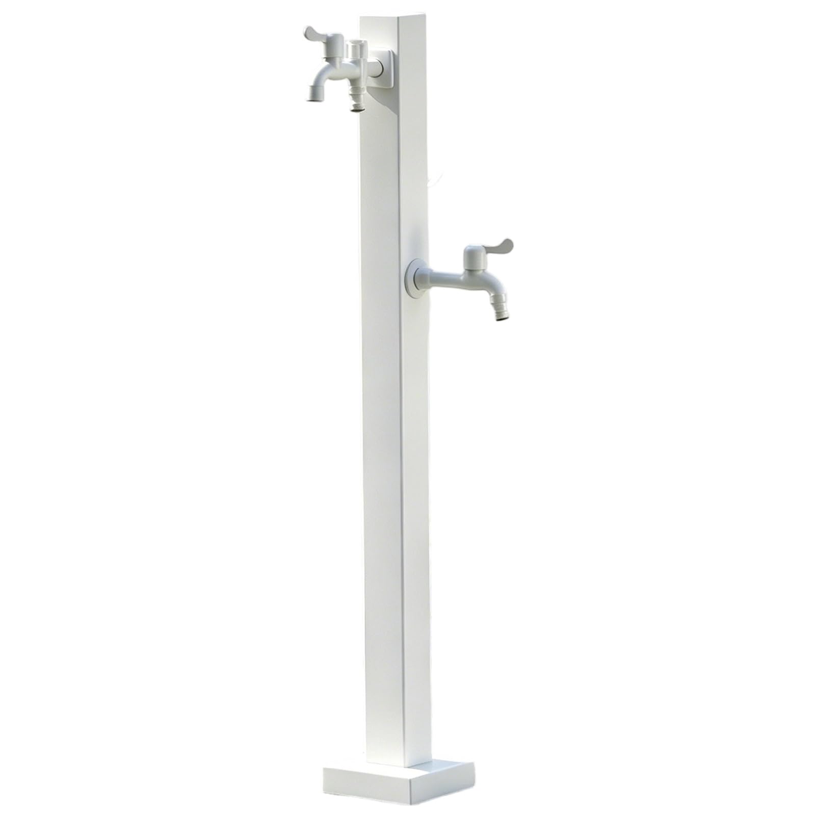 Robinet extérieur multifonction pour terrasse de piscine de cour | Colonne d'eau de jardin autoportante pour le lavage d'irrigation, antigel Acier inoxydable Blanc Mat(Height: 95cm/37.4in)