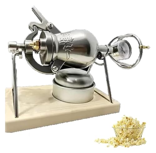 Máquina de palomitas de maíz, máquina de palomitas de maíz vintage china, máquina de palomitas de maíz manual tradicional china antigua de acero inoxidable con calentamiento al fuego, para mini palo