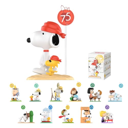 POP MART Peanuts 75th Anniversary | Snoopy Comic Life Series Blind Box Figures, Random Design Action Figures Collectible Toys Home Decorations, Holiday Birthday Gifts for Girls and Boys, Single Box