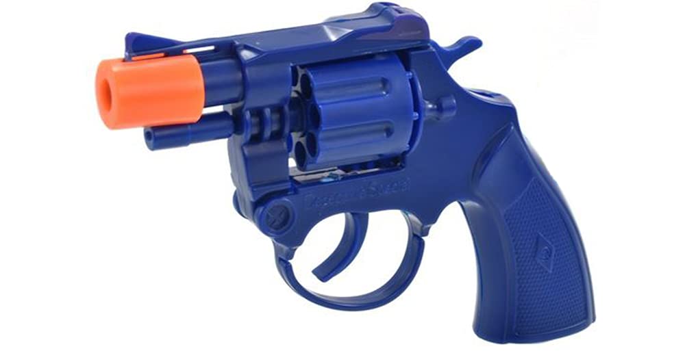 8 Shot Revolver Ring Cap Pistol SWAT Mission Plastic Blue Toy Gun