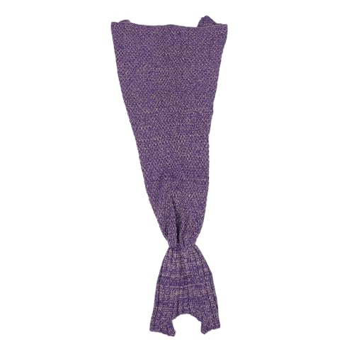 TIDTALEO Blanket Mermaid Crochet Kids Tail Blanket Mermaid Tail Blankets for Kids Sleep Bag Cover Acrylic Fiber Purple