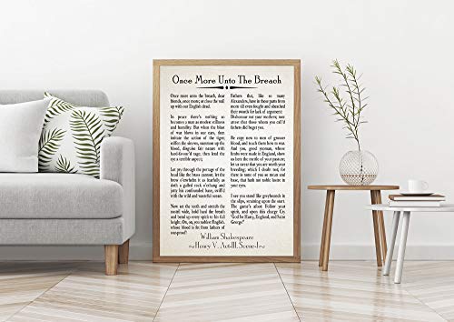 Poster Shakespeare Henry V Wallbuddy ivoire 50x70 cm : cadeau ideal passionne litterature