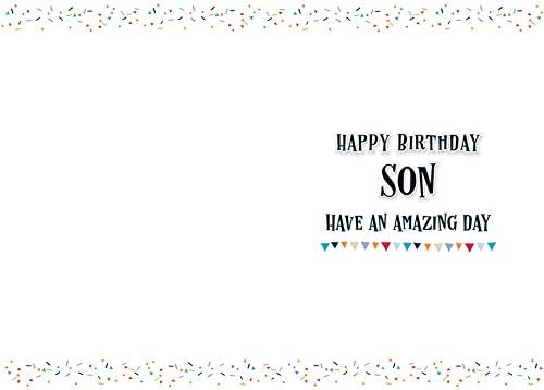 Modern Birthday Card Son - 7 x 5 inches - Piccadilly Greetings