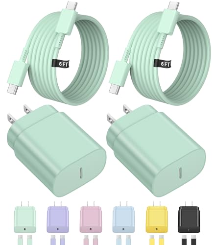 Type C Charger Fast Charging for iPhone 17 16 15,USB C Samsung Chargers Block 25W Super Fast Chargers for Samsung Galaxy S25/S24 S23 S22 S21/iPhone Air/17/17 Plus/17 Pro Max/16 Pro Max/15 Plus(Green)