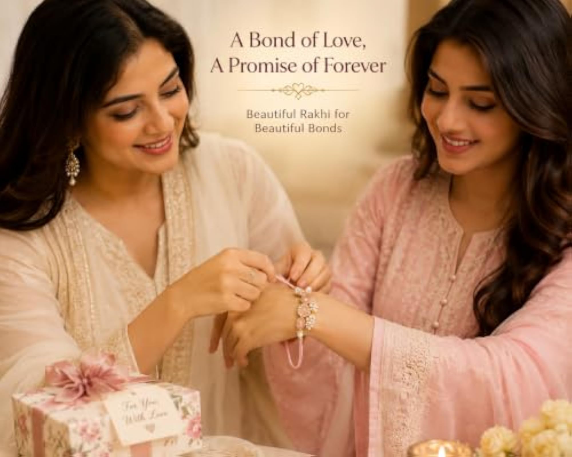 Royal Kundan Rakhi & Elegant Bhabhi Bracelet Gift Set