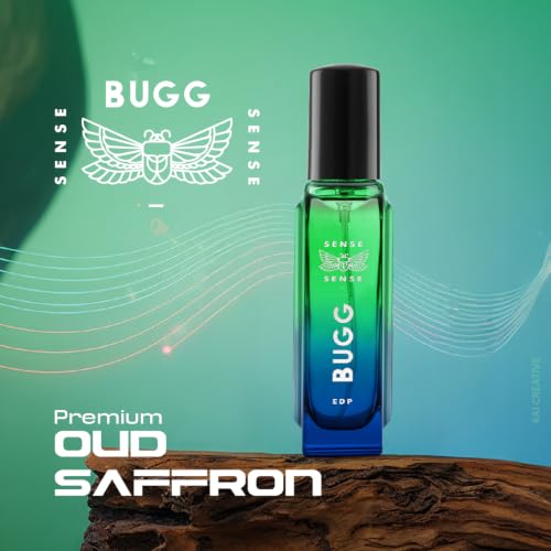 Image of BUGG Sense By Riya Perfume for Men | 20 ml | Long Lasting | Leathery, Oud & Saffron Scent | Ideal Gift For Men | Fragrance Spray | Eau De Parfum