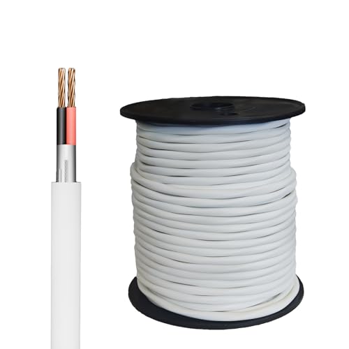 18/2 Fire Security Alarm Control Cable Wire CMP/CL3P Shielded Copper Stranded ETL RoHS for Door Bell & Burglar System Fire Detector Security Station Indoor Low Voltage Use 100feet