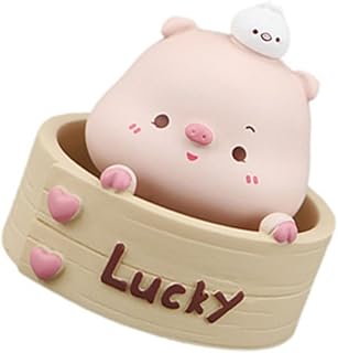 Amosfun Ornamento De Porco Fofo Brinquedos De Mesa Decoração De Mesa Acessórios De Carro Fofo Porquinho Balançando A Cabeça Brinquedo De Porco Painel Decorações De Porco Bolo De