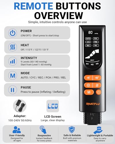 RNATFLU Leg Massager with Heat and Compression for Circulation Pain Relief — view 6