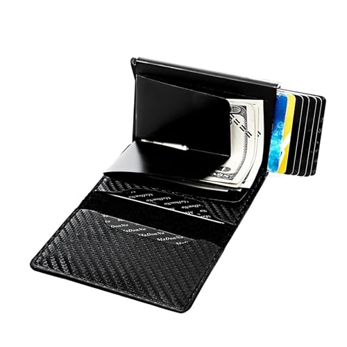 Fashion Card Holder Card Holder Business Simple Wallet Aluminum Alloy Multi-Card Slot Card Box(Red)3