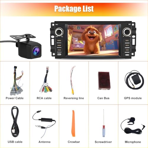 Junsun Car Radio Stereo for Jeep Wrangler JK 2007-2018 Dodge Ram 1500 2008-2012, 7 Inch Touch Screen CarPlay Android Auto Bluetooth GPS WiFi FM with Backup Camera by Junsun - Used condition - Image 7