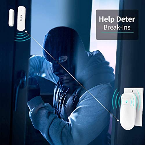Door Chimes, Wireless Door Alarm Contact Sensor With Short Ring Tunes Design 500Ft Range 52 Chimes Adjustable Volume Mute Mode Led Indicators 1 Plug-In Receiver 3 Door Sensors For Office/Home/Store #TOP2