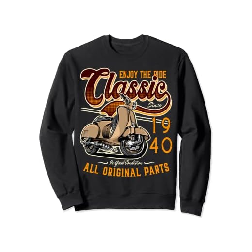 Motor Scooter Classic Moped Rider Cumpleaños 1940 Sudadera