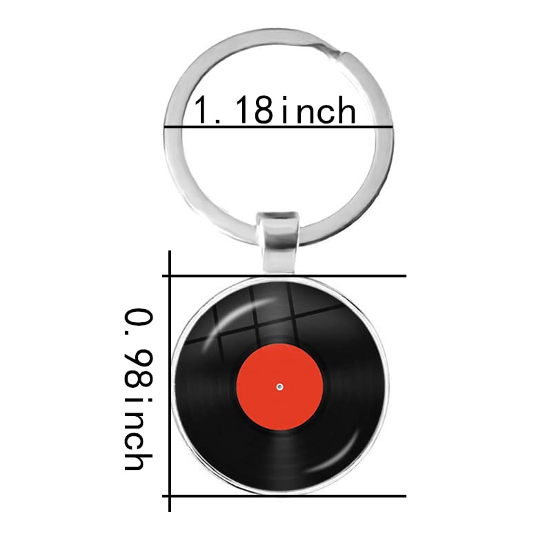 Kefley Vinyl Record Player Keychains for DJ Music Lover Gifts for Christmas Birthday Gifts for Musicians Composers Music Teacher Student Graduation Gift Phonograph Disk Key Chain Accessories