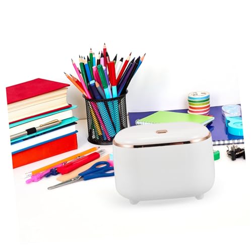Caneca de basura rectangular blanca con tapa press top miniatura 6