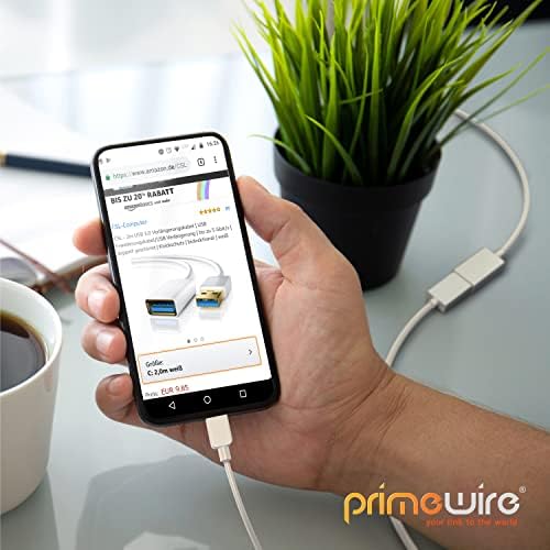 Primewire - 2m USB 3.0 extension cable - USB extension cord USB extension - USB 3.0 A female to USB 3.0 A male A male to A female - up to 5 Gbit s - double shielded - white