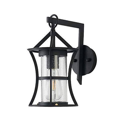 Genérico Lámpara de pared, Luz de pared exterior LED Lámpara jardín a prueba agua País Industrial Aplique Vidrio transparente Linterna Sombra Exterior Villa Balcón Pasillo E27 /