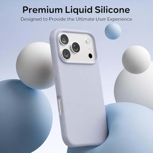 Image of DIZORO Compatible with iPhone 17 Pro Max / 18 Pro Max Case, Liquid Silicone 3 Layers Full Covered Soft Gel Rubber Phone Case,Shockproof Protective Cover with Anti-Scratch Microfiber Lining- Mist Blue