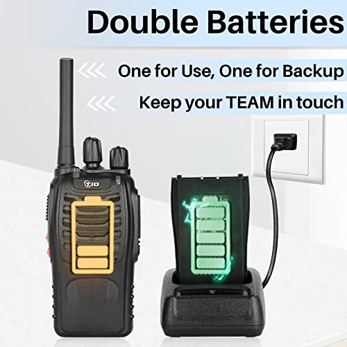 Image of TID TD-V2 Walkie Talkies for Adults with Earpiece and 8 Battery 2 Way Radios Walkie Talkies Long Range with Flashilght Two Way Radio Rechargeable for Business or Family (4 Pack)