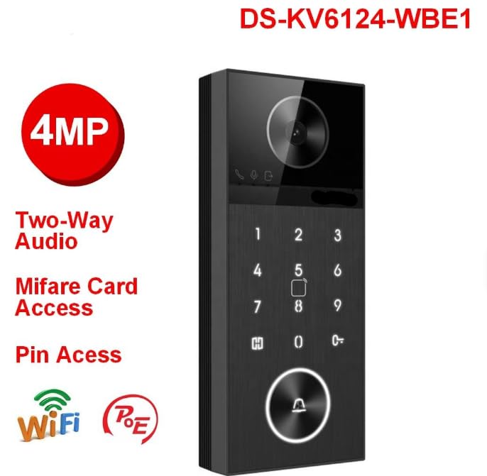 Hik1 DS-KV6124-WBE1 WILLA DOOR STATION, 4MP kamera rybie oko IP wideodomofon PoE sterowanie dwoma blokadami. Bezpłatna szybka dostawa w Wielkiej Brytanii!!!