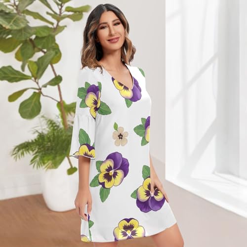 Robe d'été fleurs blanches col V fluide : ne souffrez plus de la chaleur