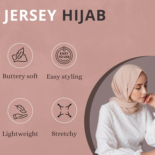 NOOR Premium Jersey Hijab Set - 3-Pack Soft & Breathable Head Scarf Wrap for Women in Gift-Ready Box2