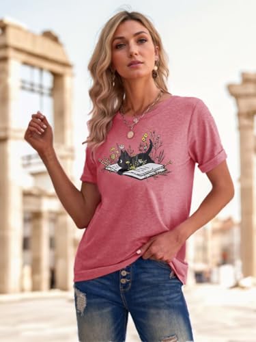 Women Vintage T Shirt Funny Tees Shirt Short Sleeve Tops Cute Graphic Tees3