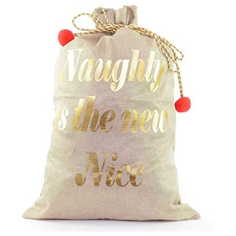 Large Hessian Santa Sack with Drawstring Cover
