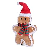 DODODOLA Squeaky Dog Toys Christmas Dog Toys with Crinkle Paper Cute Stuffed Gingerbread Man Gift Dog Plush Toys Chew Toys for Small, Medium, Large Dogs Breed
