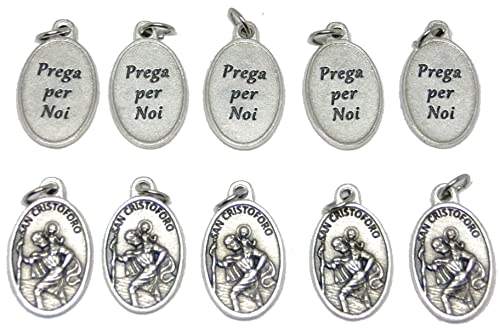 Generico 60.260.30 006PPN 10 médailles de Saint Christophe ovale Argent avec Retro Prega pour nous 22 mm