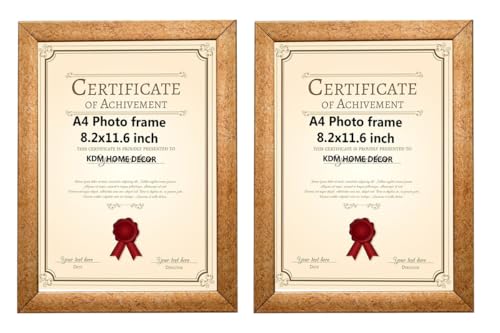 Image of A4 Size Photo Frame For wall hanging set of 2 golden Picture Frame For Home and Office Decoration, Size -8x12 Inches