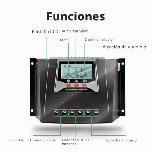 Miniatura 2 de Solamr 60a Controlador Solar De Carga 12v 24v 36v 48v Voltaje De Identificación Automática Regulador Inteligente Con Pantalla Lcd Para Sistemas Solares Domésticos - Wp6048d