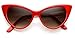 AStyles - Super Cateyes Vintage Inspired Fashion Mod Chic High Pointed Cat Eye Sunglasses Glasses (Red)