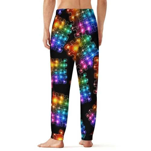 Puzzle Autism Neon Lights Men's Pajama Pants Lounge Pant Sleepwear PJ Bottoms2