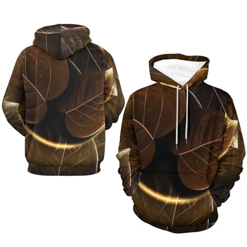 Sweat pull imprimé Plante d'or UMENG avec manches longues protectrices et capuche douce - 7