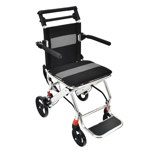 Fkstyle【女性でも片手で持てる8kg】 車椅子 介助用 軽量 折りたたみ 介助者の負担を軽減 コンパクト収納 組み立て不要 アルミ製 くるまいす 室内 室外 兼用