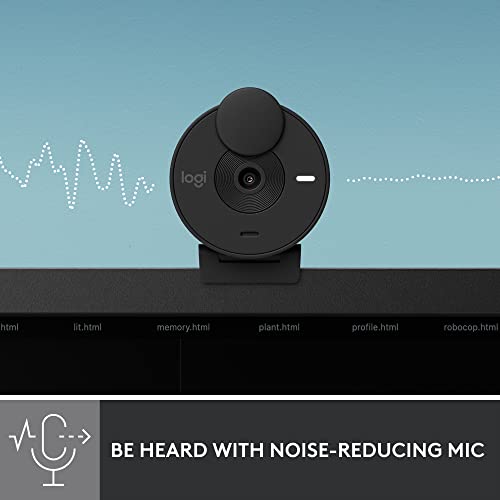 Logitech Brio 301 Full HD Webcam with Privacy Shutter, Noise Reduction Microphone, USB-C, Certified for Zoom, Microsoft Teams, Google Meet, Auto Light Correction - Black by Logitech - Image 4