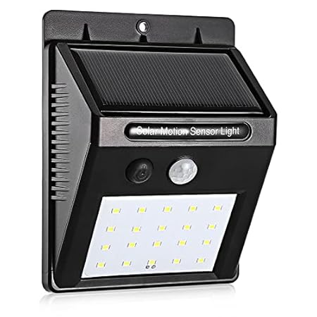 Orbexa Solar Powered Charging with Motion Sensor LED Lights, Wireless Waterproof, Night Spot Light for Outdoor/Garden Wall, (20_LED)