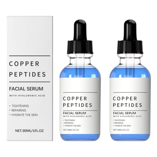 Copper Peptide Facial Serum 30ml — Contains hyaluronic acid and anti-aging copper peptide essence to smooth fine lines, and repair damaged skin， improve skin firmness and elasticity,。