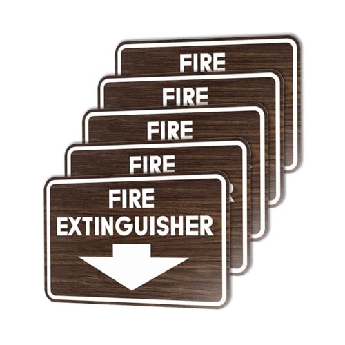 Image of Signs ByLITA Classic Framed Fire Extinguisher (Walnut) - X-Large 5 Pack