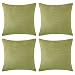 Deconovo Light Green Toss Pillow Case Throw Cushion Cover Pinwale Corduroy Durable for Couch, 18x18-inch, Set Of 4