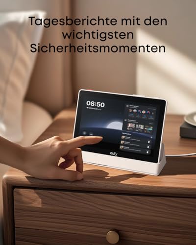 eufy Smart Display, Smart Home Hub, 8 Bedienfeld, kompatibel mit eufy Sicherheitsgeräten, 4 Ansichten auf 1 Display, Meldungen in Echtzeit, Tagesberichte, kein ABO, 1-klick-Steuerung